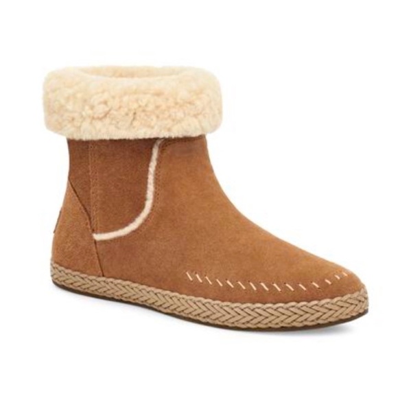 UGG NEW Ailish Chestnut Suede Shearling Boots Size 7.5 - Picture 1 of 12